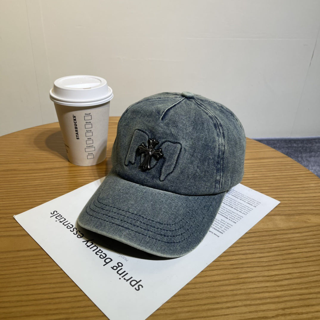 Chrome Hearts Ripped Denim Baseball Cap