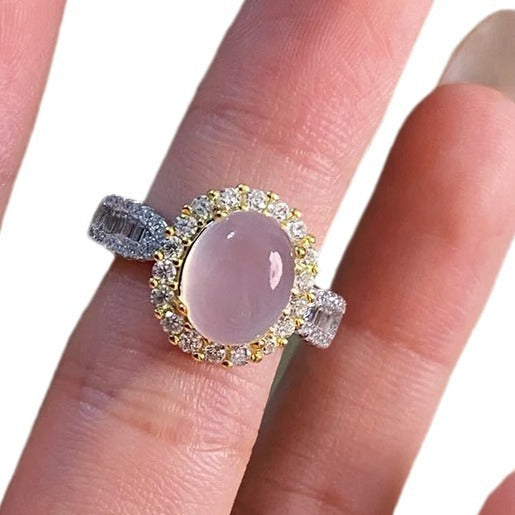 Opal inlaid brick ring