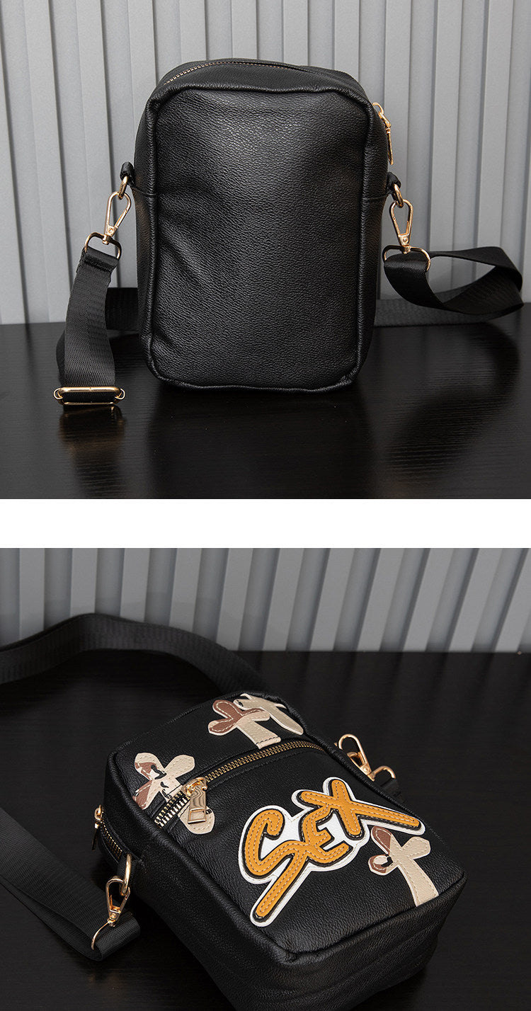 Chrome Hearts camouflage cross sports PU leather shoulder bag
