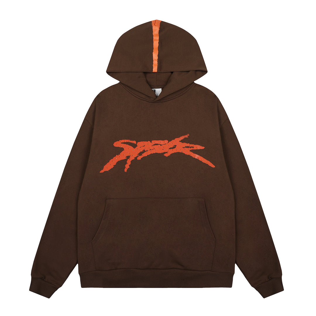Sp5der patterned beaded 555555 hoodie and trousers