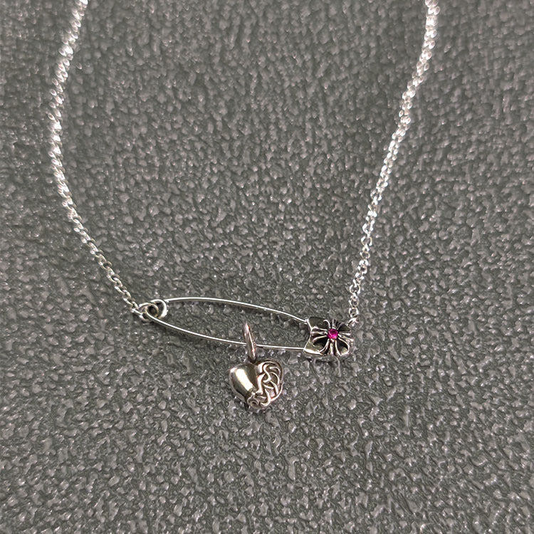 Chrome hearts pin peach heart pendant