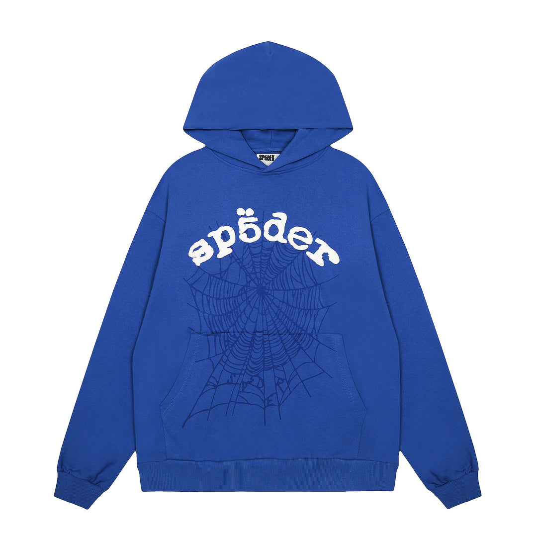 Sp5der 555555 star pattern hooded trousers and sweatshirt