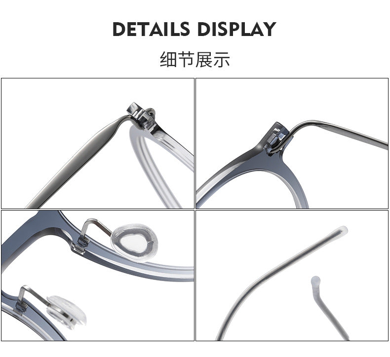 Clear Round Eyeglasses with Titanium Temples