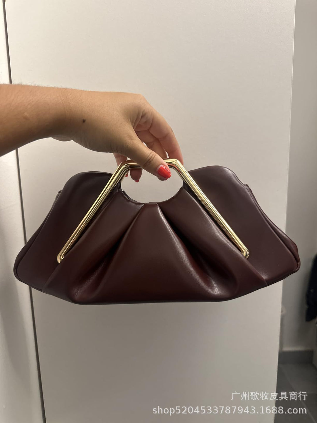 Retro PU "Cloud" Ruched Handbag