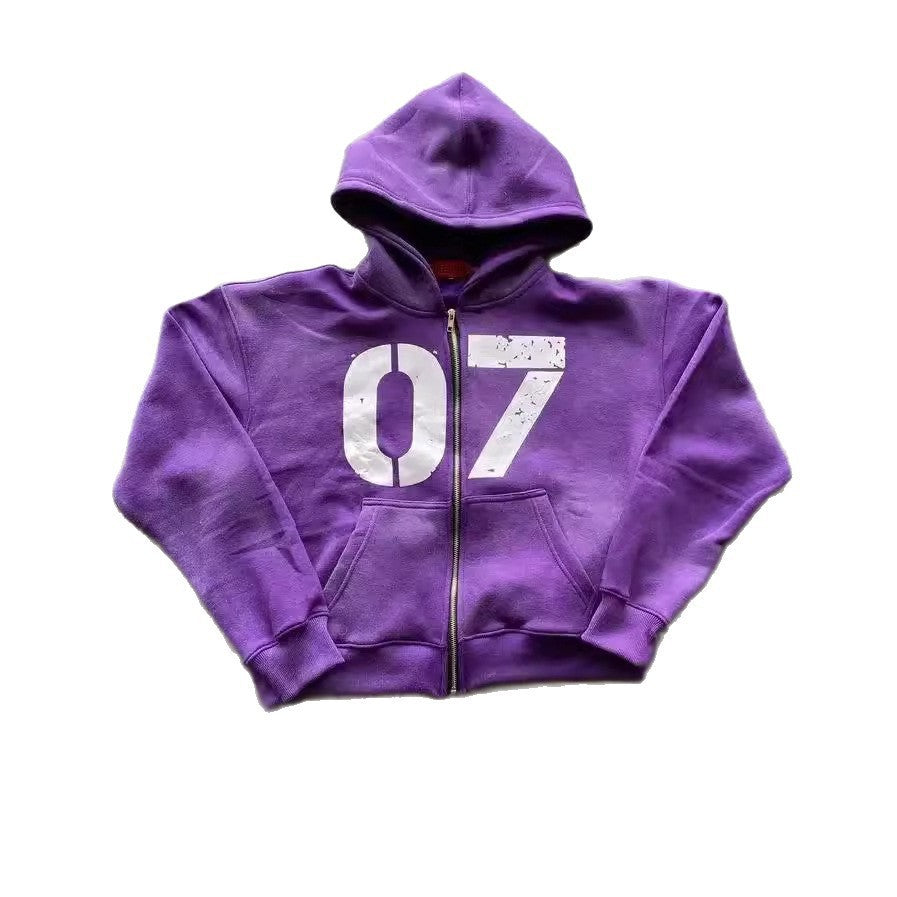 Hip-hop 07 digital sports sweatpants zip-up hoodies