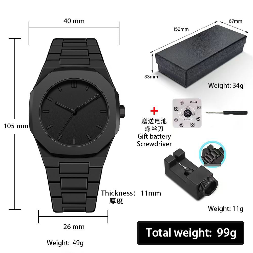 Sports-Style Waterproof Plastic Watch with Arabic Numerals