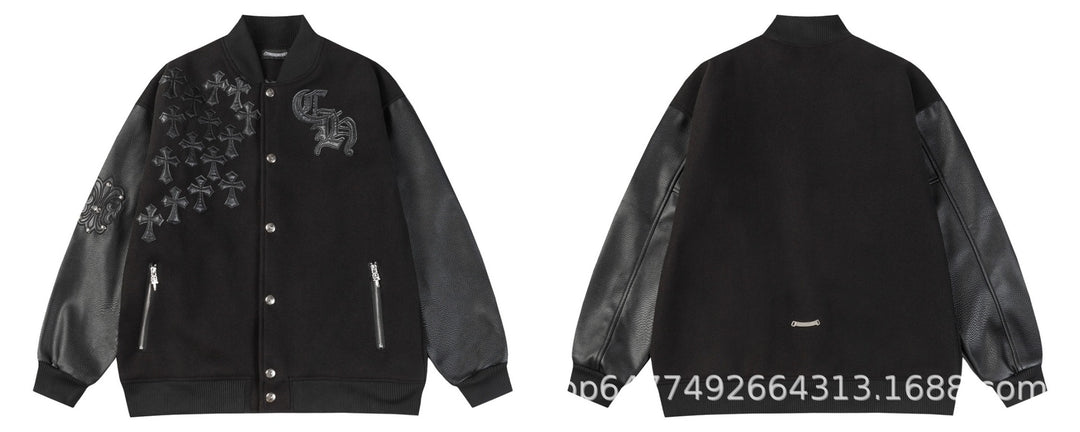 Chrome Hearts Cross Patch Embroidery Baseball Jacket