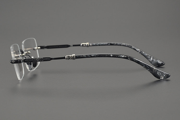 Chrome Hearts Refined Engraved Rimless Eyeglasses
