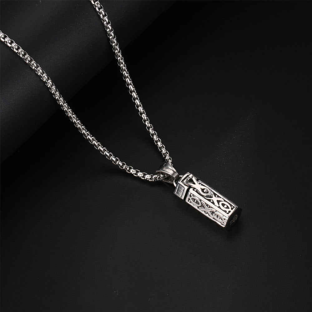 Aromatherapy Essential Oil Hollowed-out Silver Necklace