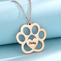 dog name necklace hollow claw love necklace