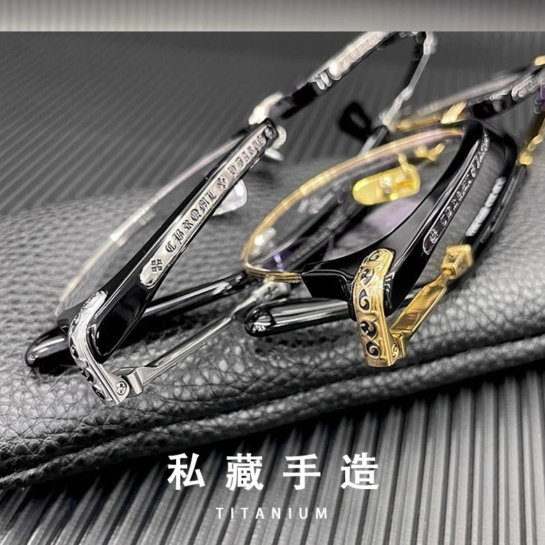 Chrome Hearts Large Frame Titanium Frame Semi-Rim Eyeglasses