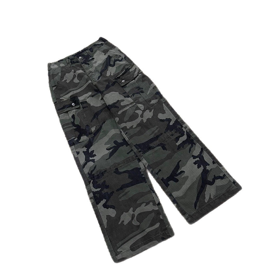 Chrome Hearts sexy tank top, retro cargo camouflage pants