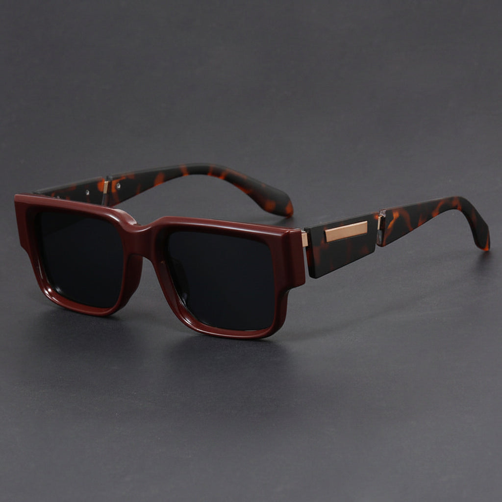 Rectangular narrow-frame niche unique thick-frame sunglasses