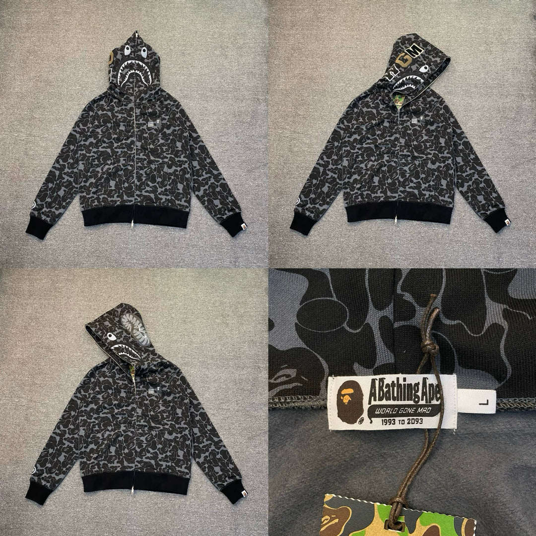 BAPE Shark head camouflage zip-up jacket