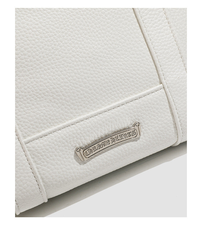 hrome Hearts Cross-Patterned PU Leather Tote Bag