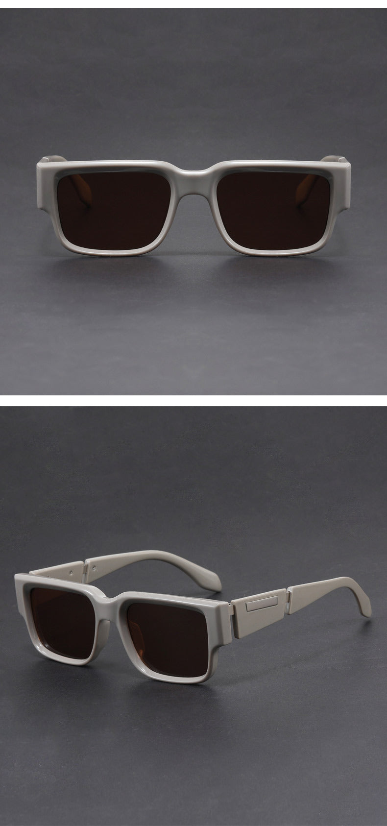 Rectangular narrow-frame niche unique thick-frame sunglasses