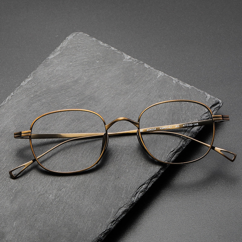 Pure Titanium Small Face Square Retro Glasses Frame