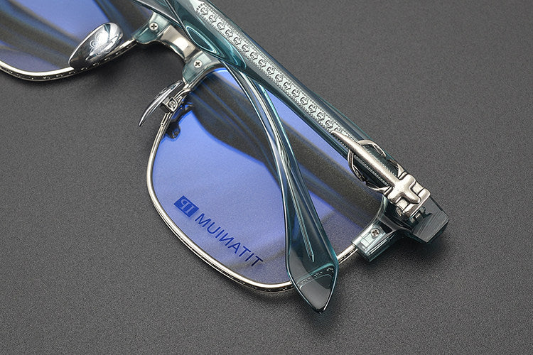 Chrome Hearts Style Business Semi Rimless Eyeglasses