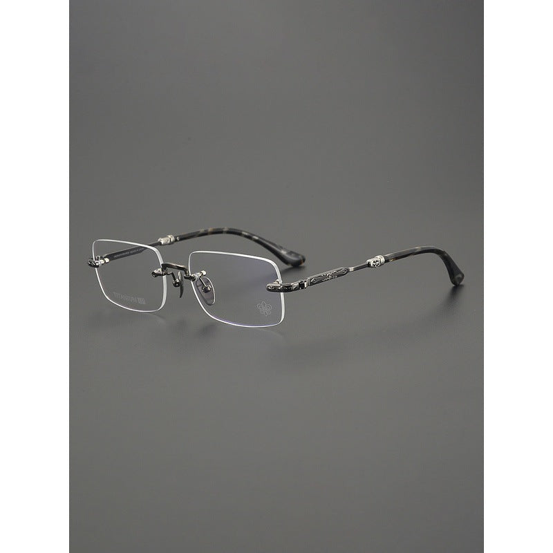 Chrome Hearts Refined Engraved Rimless Eyeglasses