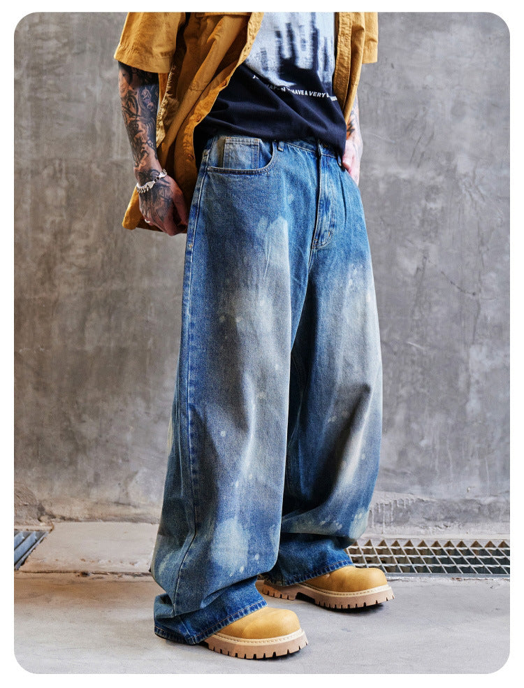 Wasteland-Style Distressed Loose-Fit Scythe Cut Jeans