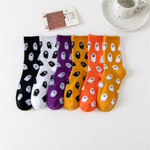 Halloween ghost middle-tube socks