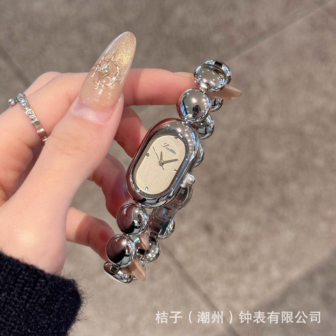 Steel Strap Oval Bracelet Watch