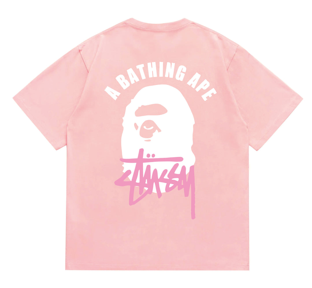 BAPE loose fit short-sleeved letter print t-shirt