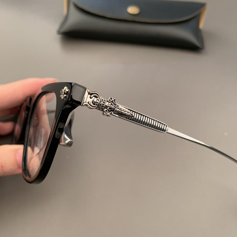 Chrome Hearts square acetate, pure titanium eyeglasses for nearsightedness