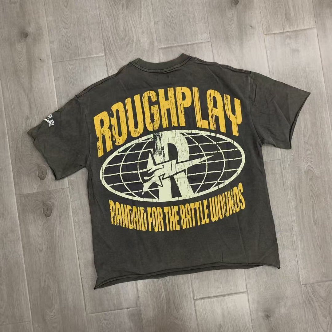 RoughPlay NYC Distressed, Ripped, and Sparkling Short-Sleeve T-Shirt