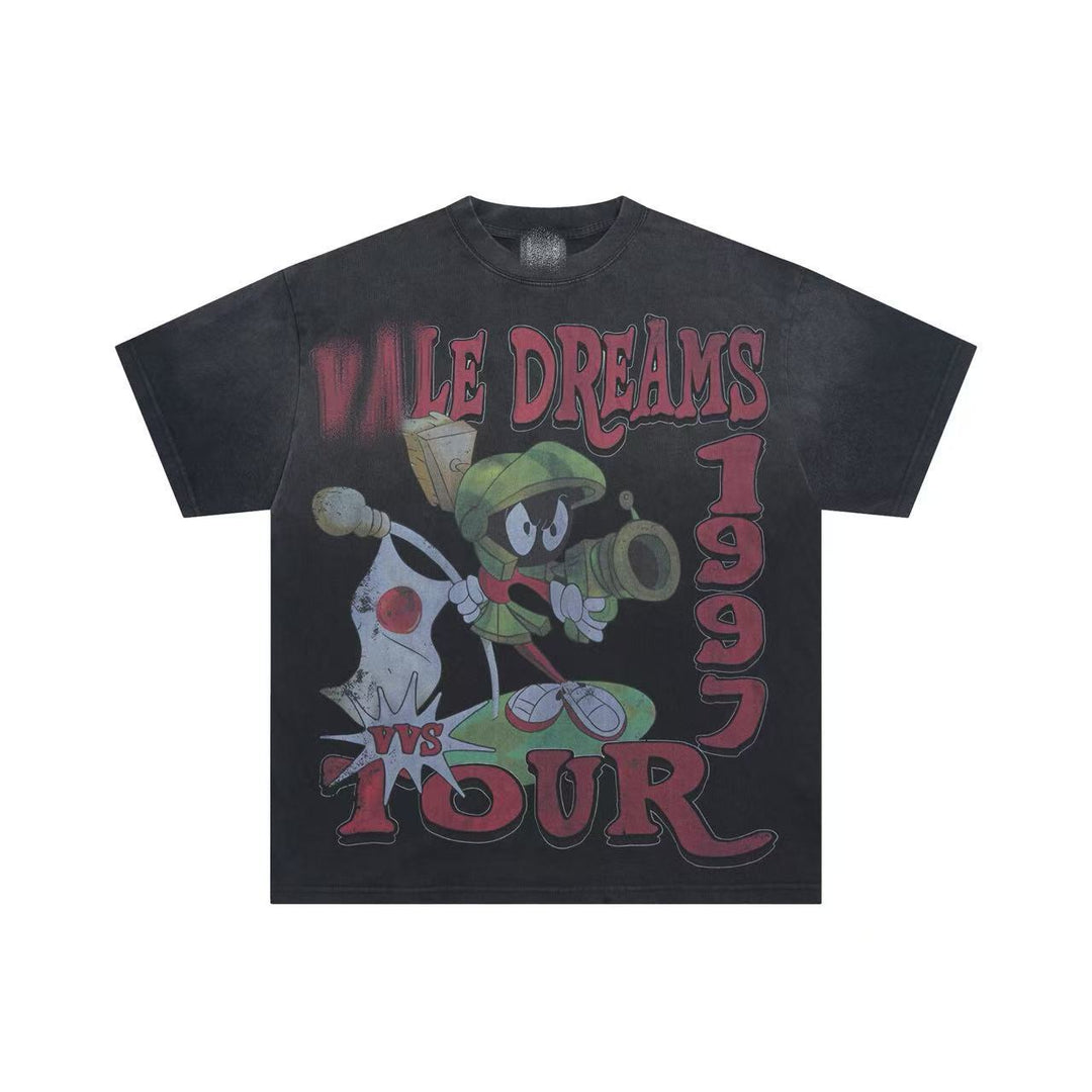 VAL Washed and Distressed Streetwear T-Shirt