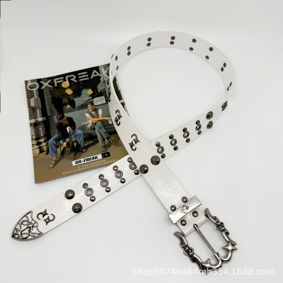 Riveted Metal Belt with Pin Buckle