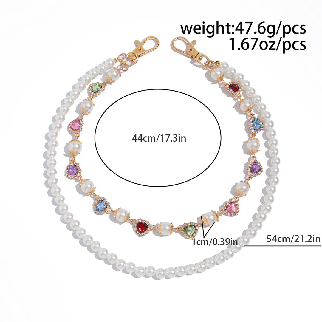 Pearl, Multi-Gemstone, Cross & Floral Pant Chain