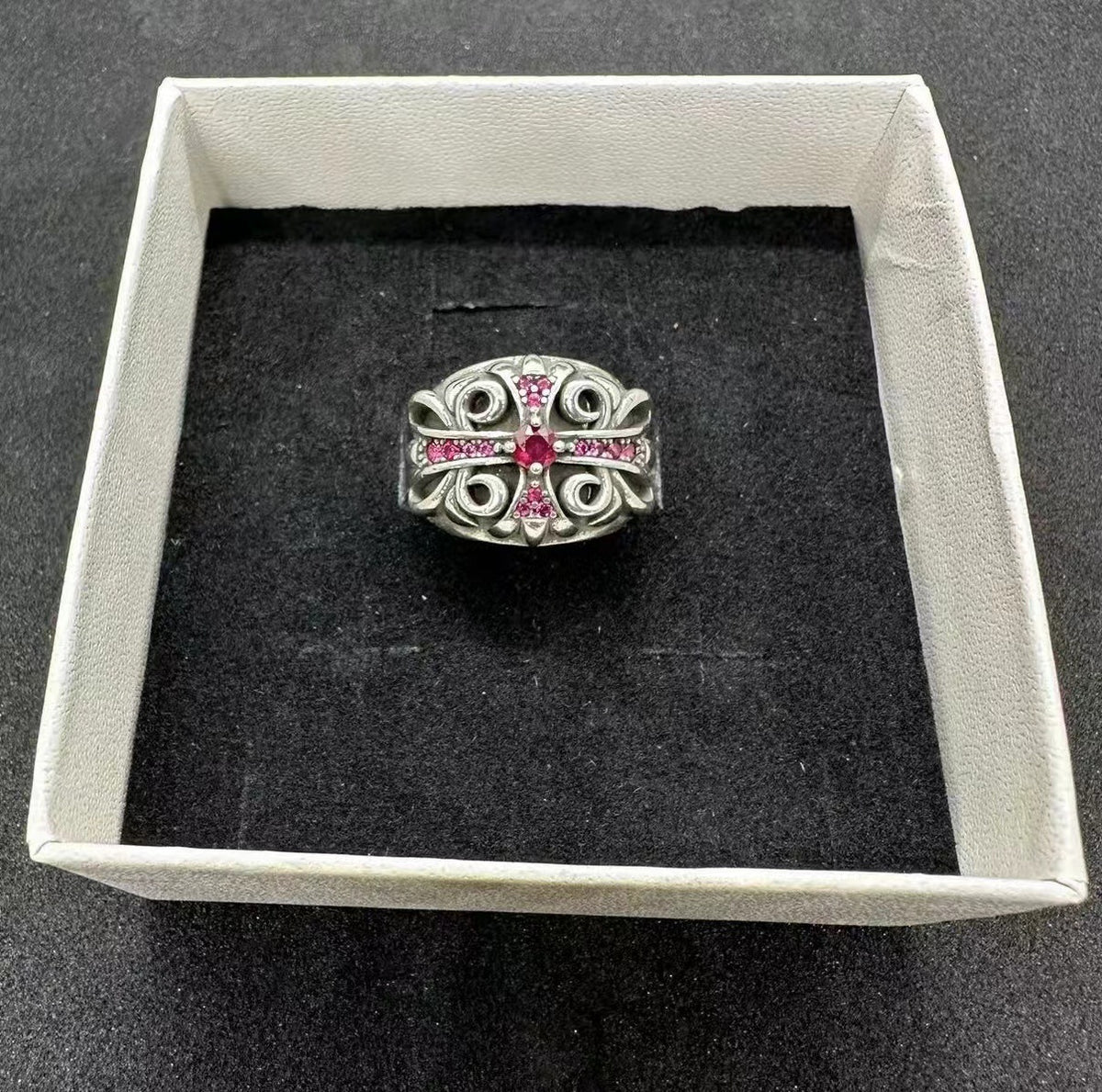 chrome hearts pink brick couple ring