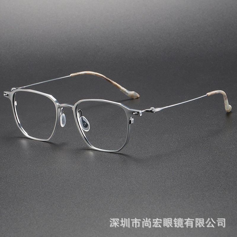 Business and fashionable titanium plate square frame glasses