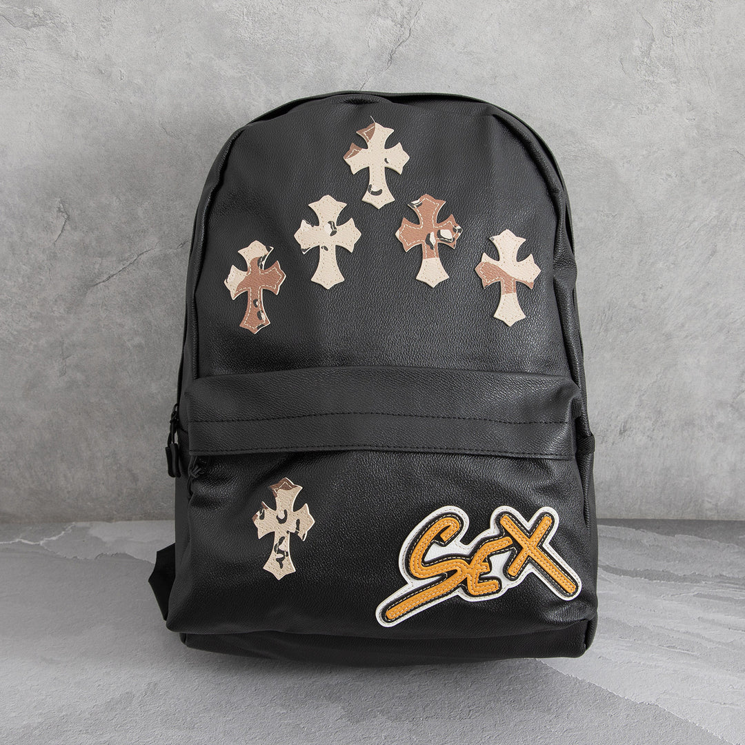 Chrome Hearts Cross Large Capacity PU Leather Backpack