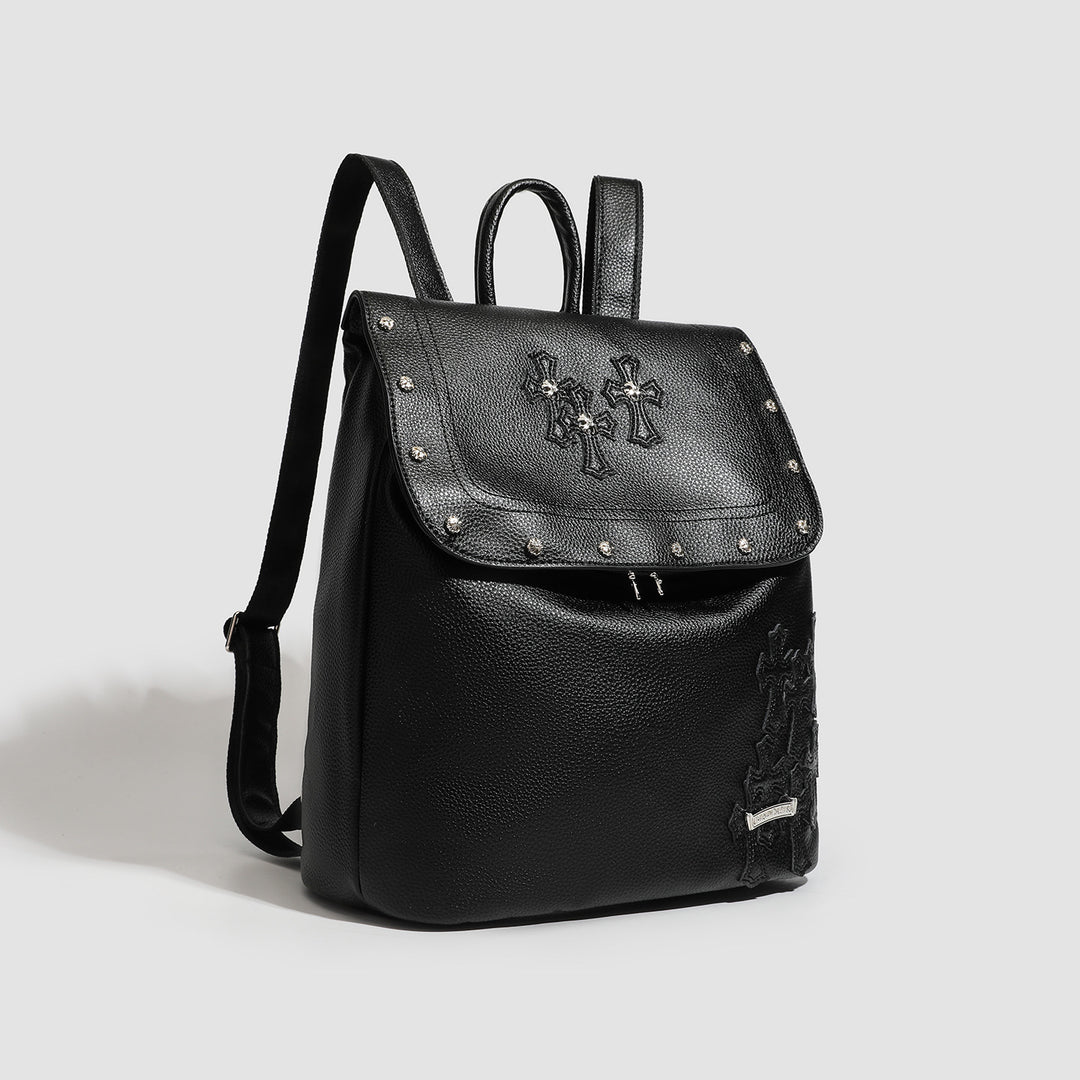 Chrome Hearts Cross Rivet PU Leather Backpack
