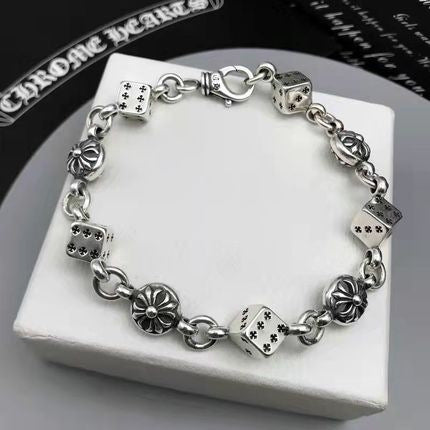 Domineering chrome hearts cross thick bracelet