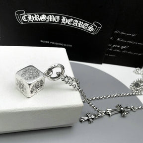 ch chrome hearts cross necklace multi-element dice pendant