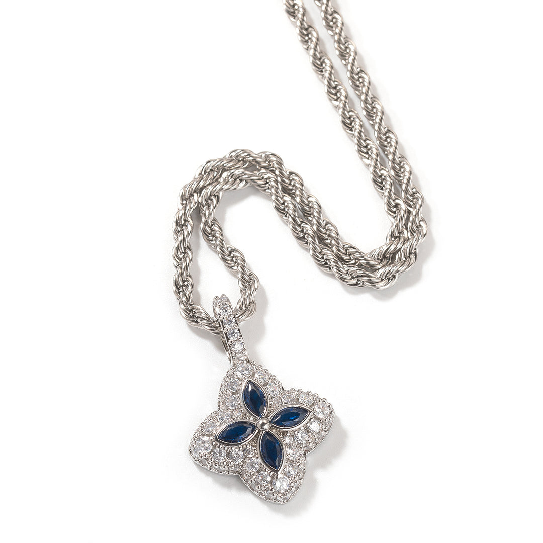 Cubic Zirconia Colorful Four-Leaf Clover Pendant