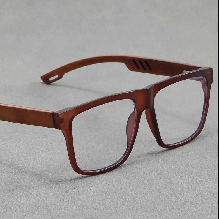 Bamboo-style square frame eyeglasses