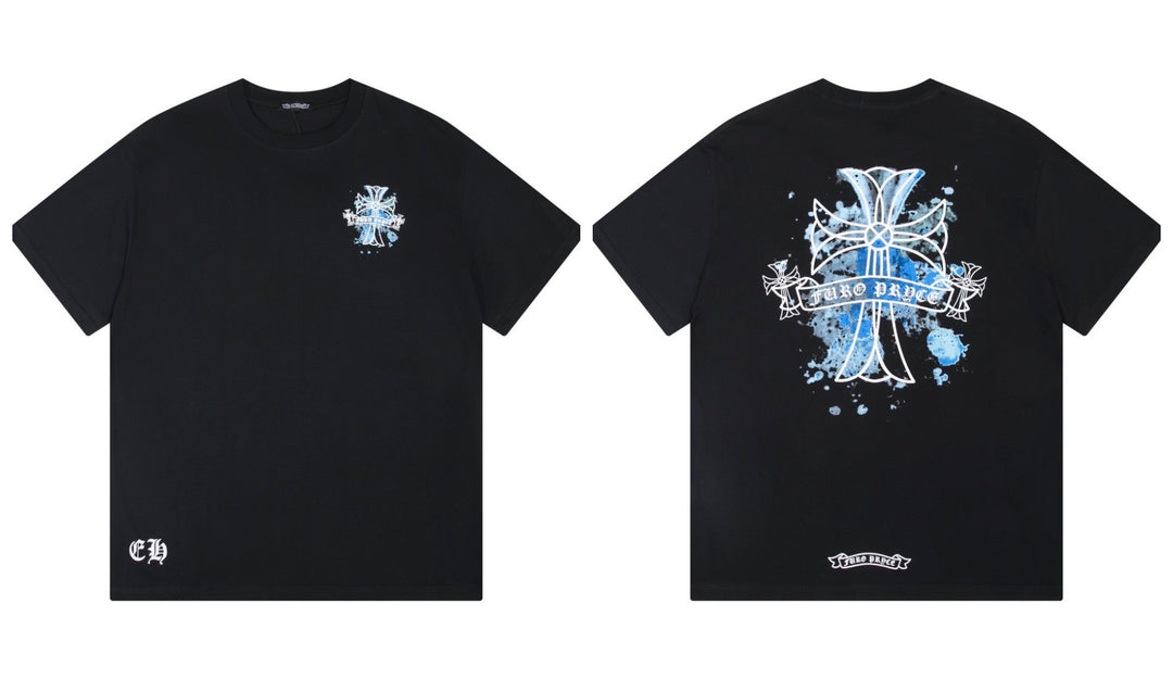 Chrome Hearts Summer Embroidery Print Cotton T-Shirt Short-Sleeve