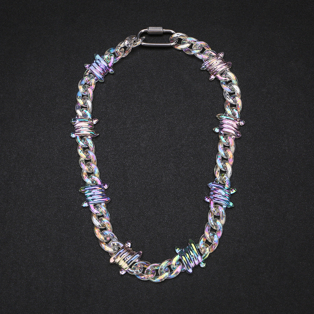 Chrome Hearts transparent resin acrylic cross necklace