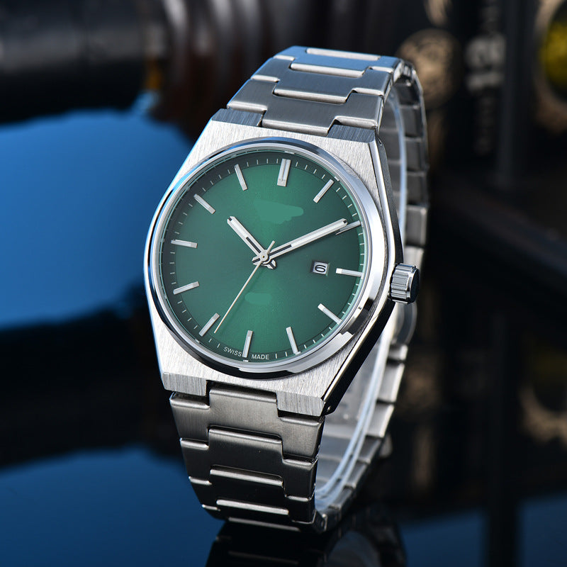 Classic Simple and Generous Solid Steel strap Watch