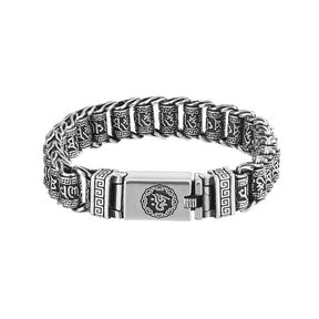 Six Character Mantra Rotary Silver Chain bracelet