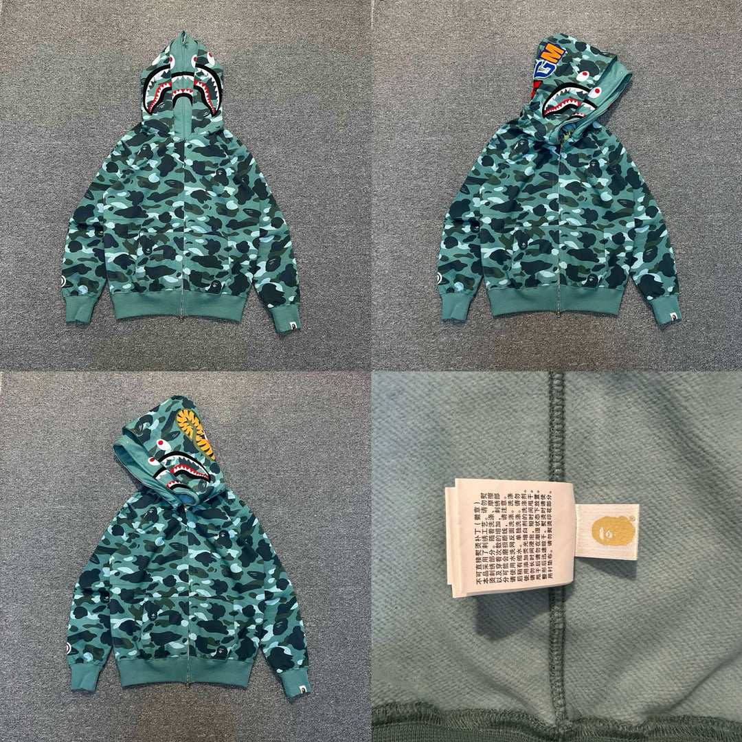 BAPE Shark head camouflage zip-up jacket
