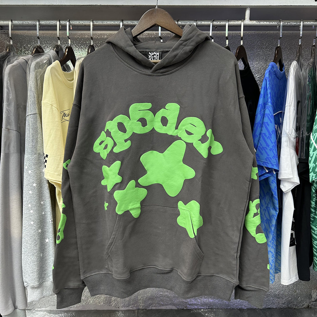 Y2K Sp5der Letter Print 555 Hoodie