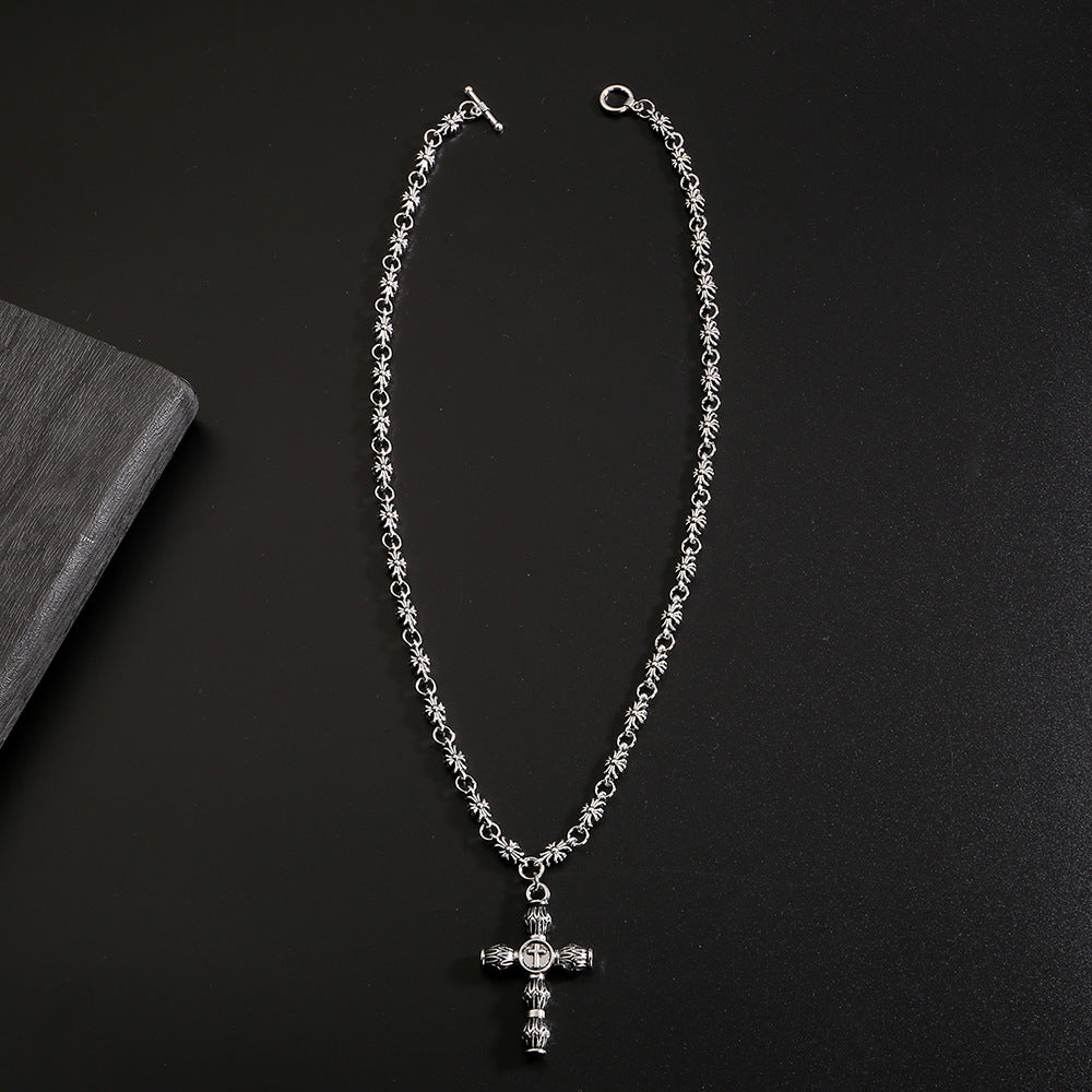 Chrome Hearts Style Dark Cross Necklace