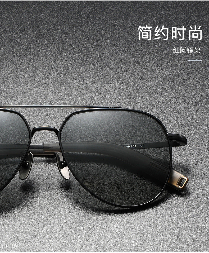 Photochromic polarized sunglasses slimming for large faces