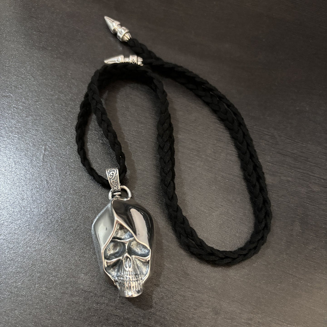 Hooded Skull Leather Cord Necklace
