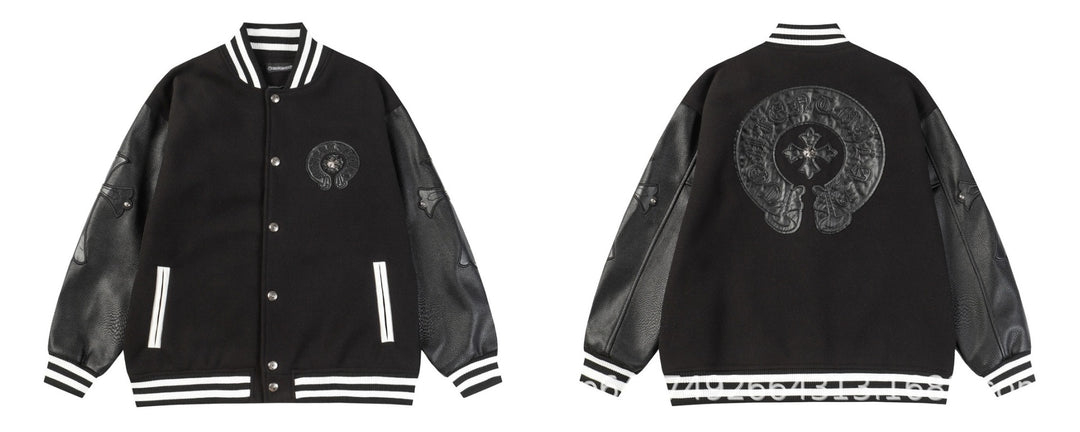Chrome Hearts Cross Patch Embroidery Baseball Jacket